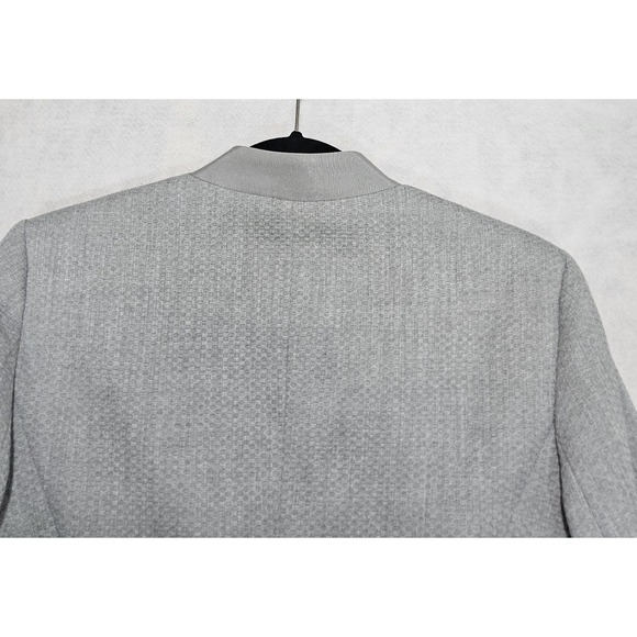Ted Baker Blazer Sz 3 / US 8 Daizi Textured Tailored Gray Stretch Pockets - Picture 10 of 14